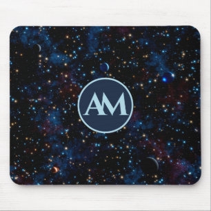 Night sky with stars and planets personalized mouse pad