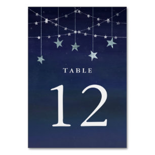 Night Sky with Whimsical Garlands of Stars Table Number
