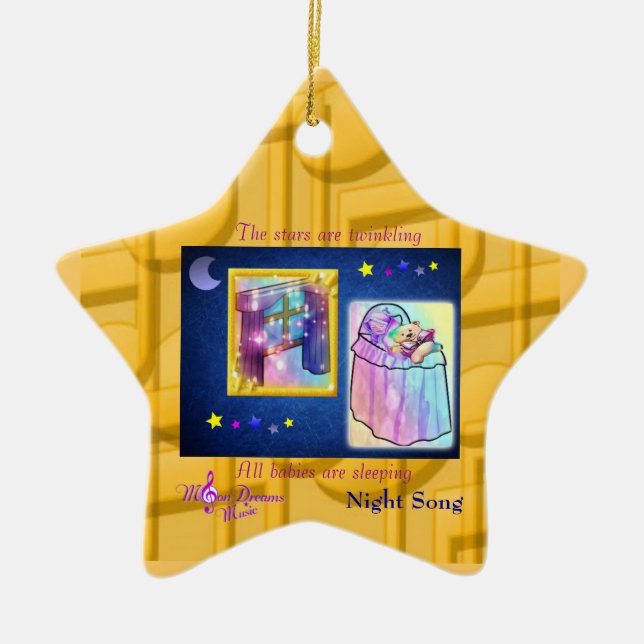 Night Song Star Ceramic Ornament (Front)