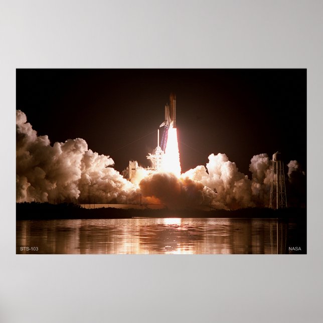 Night Space Shuttle Launch Poster (Front)