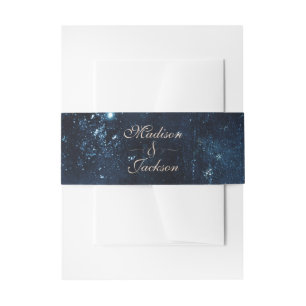 Night Star Sky Celestial Galaxy Wedding Monogram Invitation Belly Band