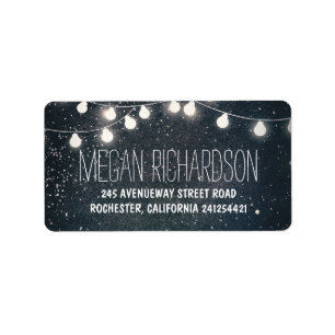 Night Stars and String Lights Wedding Label