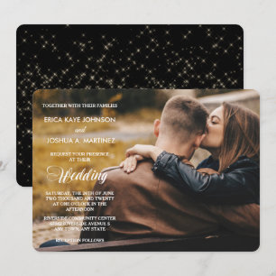 Night Stars Photo Template Wedding Invitation