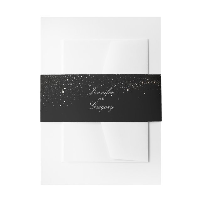 Night Stars Wedding Invitation Belly Band (Front Example)