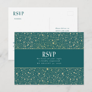 Night Stars Wedding RSVP Postcard