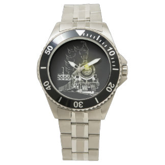 Night Steam Train Wrist Watch