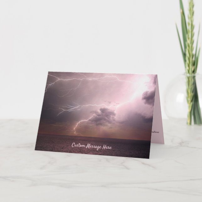 Night Storm at Sea Lightning Note / Greeting Card (Front)