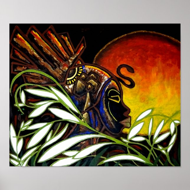 Night Sun Spirtual Melanin Goddess Poster (Front)