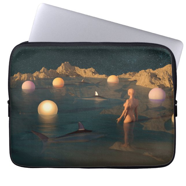 Night Swimming Laptop Sleeve (Front)