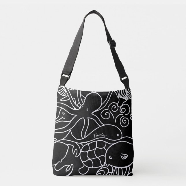 Night Swimming Personalized Tote Bag (Front)