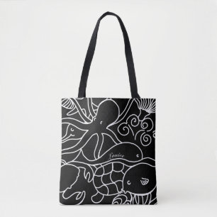 Night Swimming Personalized Tote Bag