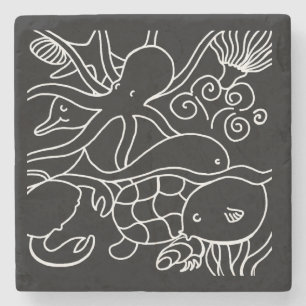 Night Swimming Stone Coaster