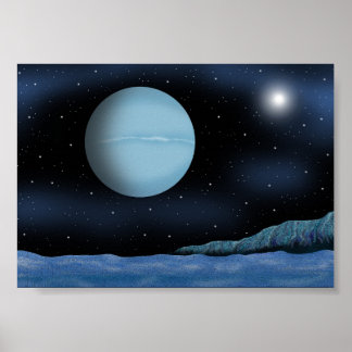Night the blue planet glows. poster