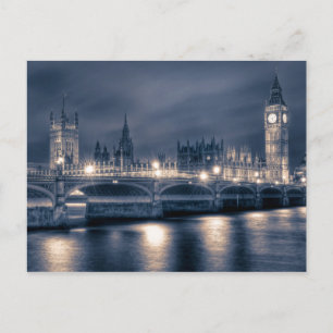Night time at the Houses of Parliament, London Postcard