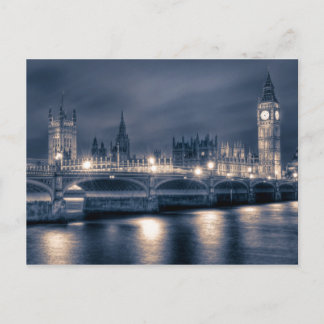 Night time at the Houses of Parliament, London Postcard