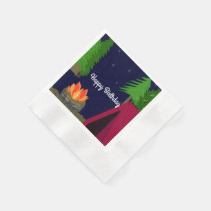 Night Time Campsite Napkin