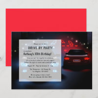 Night Time Drive By Birthday Party Invitation