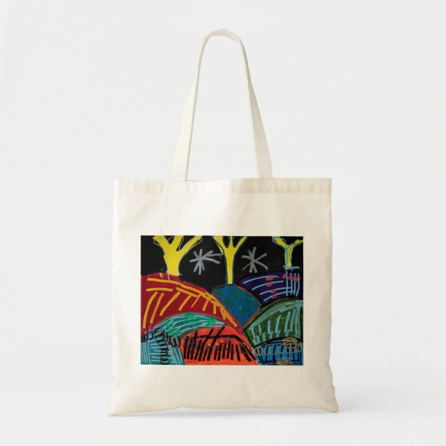 Night-time Hills and Trees (with posca) by Johnny Tote Bag (Front)