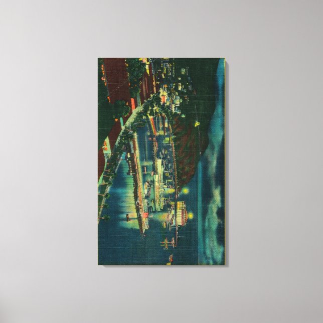 Night Time on Santa Catalina at Avalon Bay Canvas Print (Front)