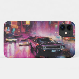 Night-time Street Racing in Vibrant City iPhone 11 Case