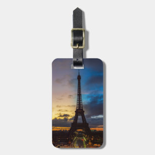 Night to Day over Eiffel tower from Trocadero Luggage Tag