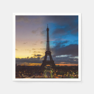Night to Day over Eiffel tower from Trocadero Napkin