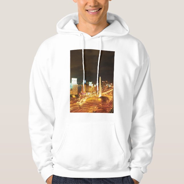 Night Traffic And Monument Hoodie (Front)
