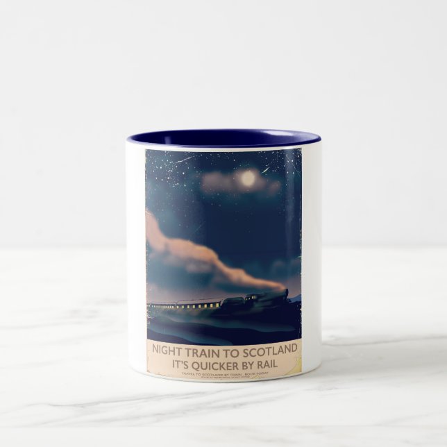 Night train to Scotland Two-Tone Coffee Mug (Center)