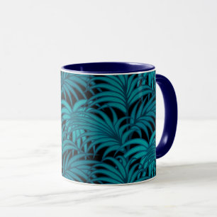 Night tropical palm leaves mug