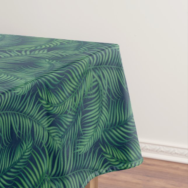 Night Tropical Palm Leaves  Tablecloth (In Situ)