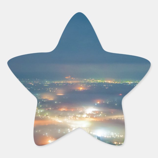 Night View Aso Night Sea Of Clouds Japan Kumamoto Star Sticker (Front)
