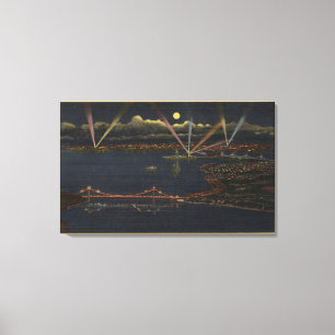 Night View of Bay Metropolitan Area Canvas Print