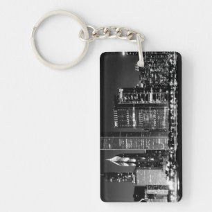 Night view of Chicago's famous cityscape Keychain
