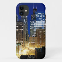 Night view of cityscape of Chicago