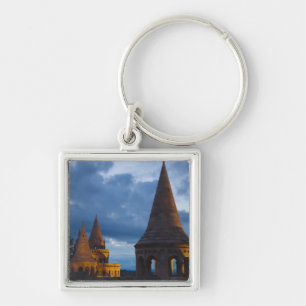 Night view of Fisherman's Bastion, Castle Hil Keychain