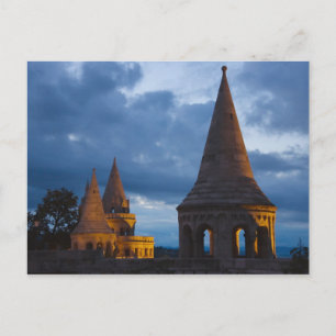 Night view of Fisherman's Bastion, Castle Hil Postcard