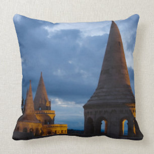 Night view of Fisherman's Bastion, Castle Hil Throw Pillow