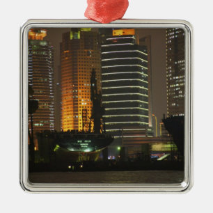 Night view of highrises in Pudong New Area by Metal Ornament