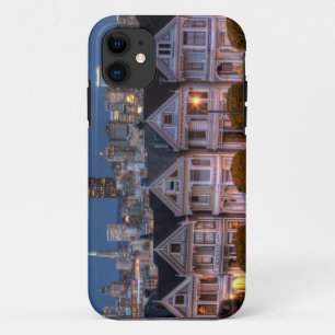 Night view of 'painted ladies' houses iPhone 11 case