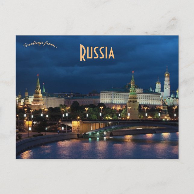 Night View of Russia Postcard (Front)