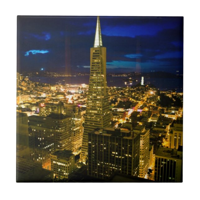 Night view of San Francisco. Tile (Front)