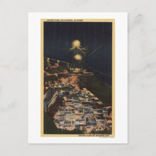 Night View of Shasta Dam Postcard