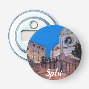 Night view of stairs and church in Split, Croatia Bottle Opener