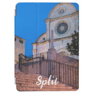 Night view of stairs and church in Split, Croatia iPad Air Cover