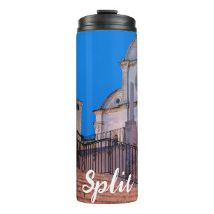 Night view of stairs and church in Split, Croatia Thermal Tumbler
