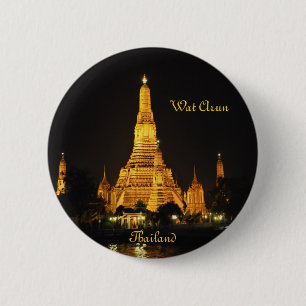 Night view of temples Wat Arun in Bangkok 2 Inch Round Button