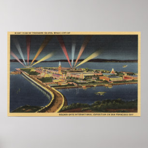 Night View of Treasure Island, Internat'l Expo Poster