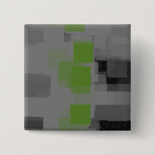 "Night Vision" Geometric Abstract 2 Inch Square Button (Front)