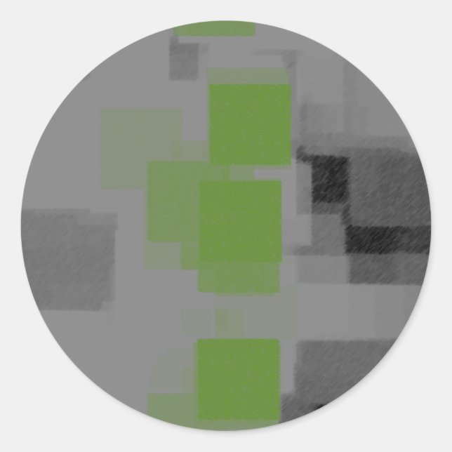 "Night Vision" Geometric Abstract Classic Round Sticker (Front)