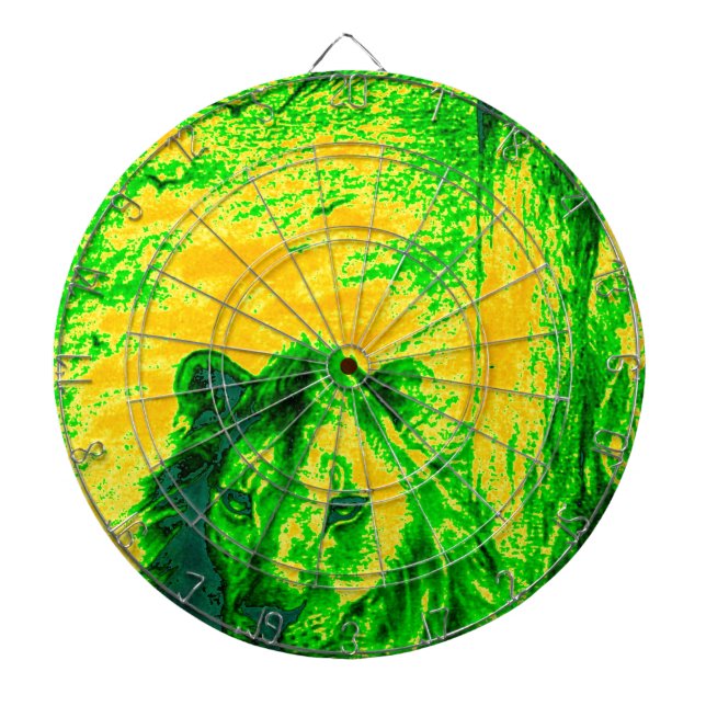 Night Vision Lion Art Fluorescent Print Dartboard (Front)